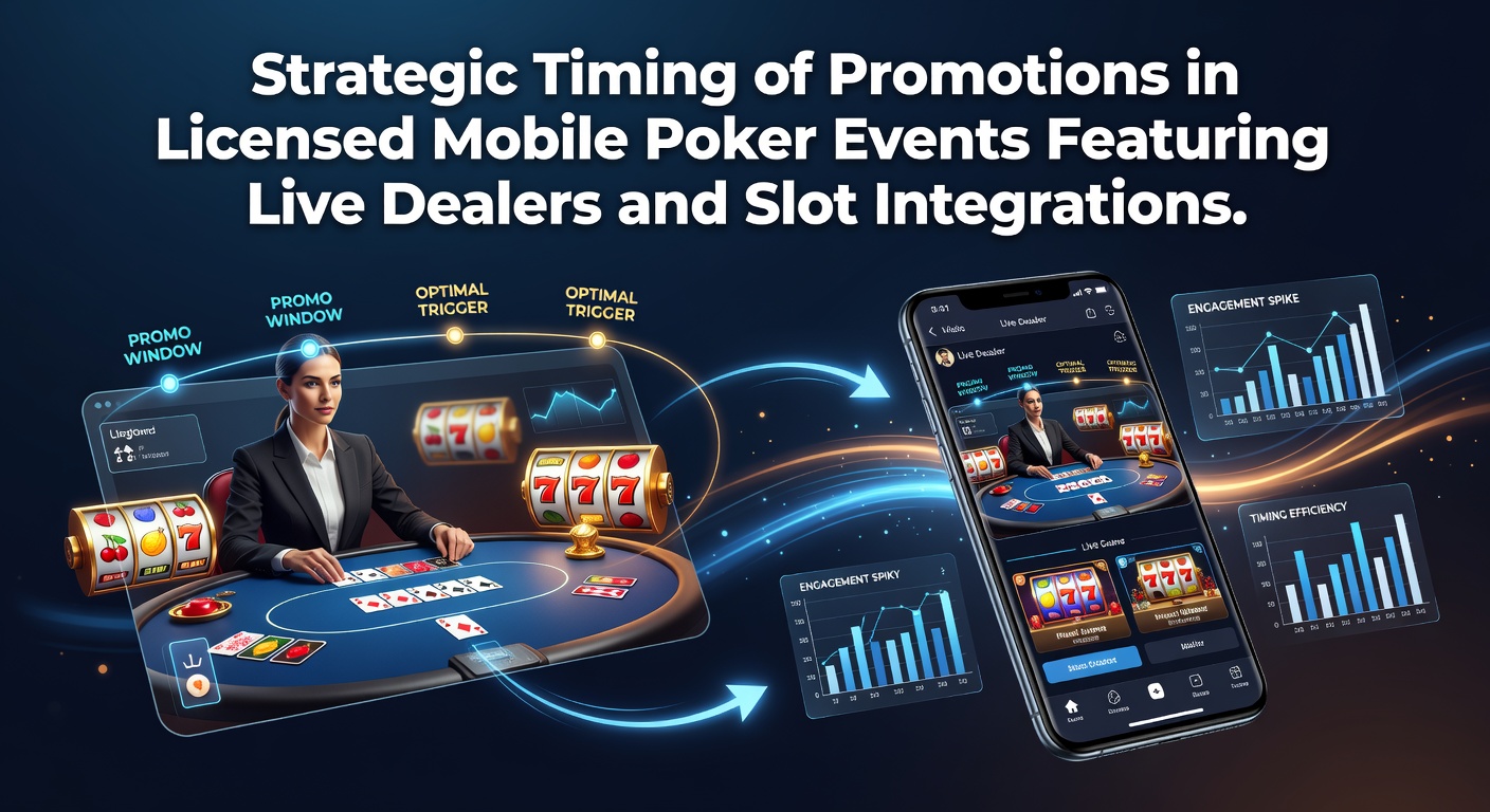 Mobile Poker-Event mit Live-Dealern und synchronisierten Slot-Promotionen auf einem Smartphone-Display